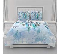 Morbuy Juego de Ropa de Cama 3 Piezas, 3D Juego de Fundas de Edredón Impresión de Atrapasueños, Microfibra Funda Nórdica y 2 Funda de Almohada 80x80cm (Azul romántico,180x220cm)