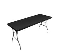 Morbuy Mantel Antimanchas Rectangular 183 x 72 cm con Bordes Elástica, Ajustable Negro Mantel Mesa Rectangular Exterior, Tablecloth Modernos Lavable para Cocina, Comedor, Picnic