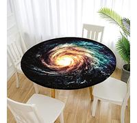Morbuy Mantel Mesa Redonda Elastico, 3D Universo interestelar Patrón Manteles Antimanchas Lavable para Jardín Decoración Hogar Cocina Comedor Fiesta (70cm,Galaxia)