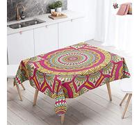 Morbuy Mantel Rectangular Bohemia 3D Impresión Manteles de Mesa Impermeable Antimanchas Lavable Manteles para Cocina o Salón Comedor Decoración del Hogar (Gitana roja,140x180cm)