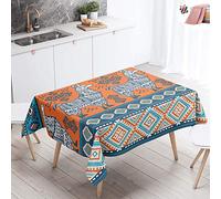 Morbuy Mantel Rectangular Bohemia 3D Impresión Manteles de Mesa Impermeable Antimanchas Lavable Manteles para Cocina o Salón Comedor Decoración del Hogar (Alpaca Naranja,60x60cm)