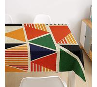 Morbuy Manteles de Mesa Impermeable Antimanchas Rectangular Lavable Manteles de Poliéster Patchwork Impresión para Cocina Comedor Decoración del Hogar (Naranja Amarillo,60x60cm)