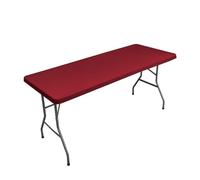 Morbuy Manteles Elasticos Mesa Rectangular, Color Sólido Mantel para Mesa de Jardin Exterior Antimanchas Mantel con Bord Elástico Ajustable para Picnic Camping Cocina (153x76cm,borgoña)