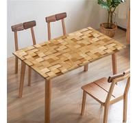 Morbuy Manteles Elasticos Mesa Rectangular, Impresión Tabla de Madera Mantel para Mesa de Jardin Exterior, Mantel Elástico Mesa Cuadrada Impermeable Antimanchas (95x95cm,Bloque de Madera)