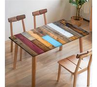 Morbuy Manteles Elasticos Mesa Rectangular, Impresión Tabla de Madera Mantel para Mesa de Jardin Exterior, Mantel Elástico Mesa Cuadrada Impermeable Antimanchas (95x95cm,Tabla de Madera)