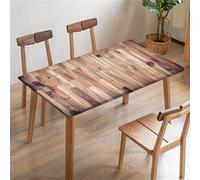 Morbuy Manteles Elasticos Mesa Rectangular, Impresión Tabla de Madera Mantel para Mesa de Jardin Exterior, Mantel Elástico Mesa Cuadrada Impermeable Antimanchas (183x77cm,Estilo Vintage)