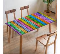 Morbuy Manteles Elasticos Mesa Rectangular, Impresión Tabla de Madera Mantel para Mesa de Jardin Exterior, Mantel Elástico Mesa Cuadrada Impermeable Antimanchas (153x77cm,Vistoso)