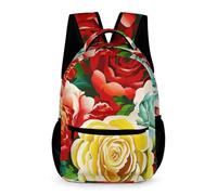 Morbuy Mochila Escolar Infantil, Patrón Flor 3D Bolsa Escuela con Bolsillo Frontal y Lateral, 20L Mochila Viaje Multicompartimento Espalda Acolchada y Cintas Ajustables (Flores de Rosa)