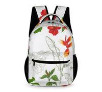 Morbuy Mochila Escolar Infantil, Patrón Hojas de Plantas 3D Bolsa Escuela con Bolsillo Frontal y Lateral, 20L Mochila Viaje Multicompartimento Espalda Acolchada (Hojas de Plantas)