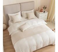Morbuy Moderno Corredor de Cama Holanda Terciopelo Hotel Camino de Cama Bufanda Colcha Ropa de Cama Protector Cubierta de Cama Bandera Toalla de Cama (Blanco Crema,Cama de 1,8 m (45x 240 cm))