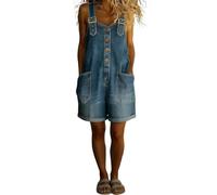 Morbuy Mono Mujer Verano Elegante Petos 3D Estampado Monos con Tirantes Ajustables Pantalones Anchos Talla Grande, Ropa Ligera para Fiesta y Playa, Pantalón Largo Casual (Azul oscuro,L)