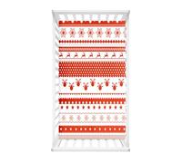 Morbuy Navidad Sábana Bajera Cuna Bebe, Suave Sabanas Minicuna, Ábana Capazo Ajustable Transpirable Funda de Cuna Universal para Colchones Ovalados,Rectangulares (Navidad Roja,160x80cm)