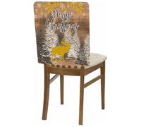 Morbuy Noël Housse de Chaise Salle à Manger, Decoration Noël Housse Chaise Dossier Deco Noel Couverture Lavable, pour Fete de Famille Diner de Christmas (Color Madera 3,Lot de 8)