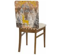 Morbuy Noël Housse de Chaise Salle à Manger, Decoration Noël Housse Chaise Dossier Deco Noel Couverture Lavable, pour Fete de Famille Diner de Christmas (Color Madera 2,Lot de 6)