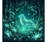 Morbuy Patrones de Ensueño Tapete de Mahjong Silencioso Alfombrilla (Patrón de Lobo,80x80cm)