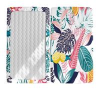 Morbuy Plantas Tropicales Impresión Sabanas Cuna Bebe, Suave Sabanas Minicuna, Ábana Capazo Sabanas Carrito BeBe Ajustable Transpirable Sabanas Funda de Cuna Universal (Limón,85x51cm)