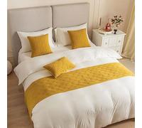 Morbuy Reversible Hotel Corredor de Cama Camino de Cama Bufanda Colcha/Funda de Almohada Ropa de Cama Protector Bedroom Decoration Cola de Cama Toalla (45x210cm(Corredores de Cama),Amarillo)