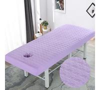 Morbuy Sábana Bajera Camillas de Masaje Color Liso con Agujero, Sábana Acolchada Transpirable Lavable con Bordes Elásticos, Funda para Camilla de Masaje Salón de Belleza SPA (Morado,60x185cm)