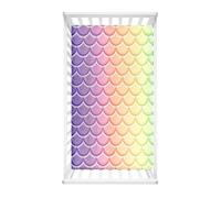 Morbuy Sábana Bajera Cuna Bebe, 3D Impresión Sabanas Minicuna, Ábana Capazo Ajustable Transpirable Funda de Cuna Universal para Colchones Ovalados,Rectangulares (Arcoíris,140x70cm)
