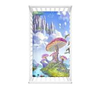 Morbuy Sábana Bajera Cuna Bebe Bosque Sabanas Minicuna, Capazo Ajustable Funda de Cuna Universal para Colchones Ovalados, Reloj de Arena y Rectangulares (seta,120x60cm)