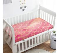 Morbuy Sábana Bajera Cuna Bebe Chica, Vistoso Sabanas Minicuna, Ábana Capazo Ajustable Transpirable Funda de Cuna Universal para Colchones Ovalados, Rectangulares (Rosa,90x40cm)