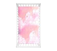 Morbuy Sábana Bajera Cuna Bebe Escamas Sabanas Minicuna, Capazo Ajustable Funda de Cuna Universal para Colchones Ovalados, Reloj de Arena y Rectangulares (Rosa,85x51cm)