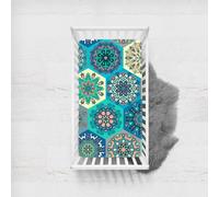 Morbuy Sábana Bajera Cuna Bebe, Estilo Bohemio Sabanas Minicuna, Ábana Capazo Ajustable Transpirable Funda de Cuna Universal para Colchones Ovalados, Rectangulares (Agua,90x140cm)