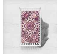 Morbuy Sábana Bajera Cuna Bebe, Estilo étnico, Sabanas Minicuna, Ábana Capazo Ajustable Transpirable Funda de Cuna Universal para Colchones Ovalados, Rectangulares (Rosa,75x33cm)