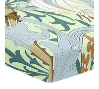 Morbuy Sábana Bajera Cuna Bebe Estilo Pastoril Sabanas Minicuna, Ábana Capazo Ajustable Transpirable Funda de Cuna Universal para Colchones Ovalados, Rectangulares (Verde,120x60cm)