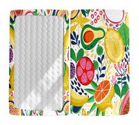 Morbuy Sábana Bajera Cuna Bebe, Fruta 3D Sabanas Minicuna Ábana Capazo Ajustable Funda de Cuna Universal para Colchones Ovalados Reloj de Arena y Rectangulares (Pomelo,160x80cm)