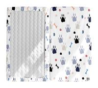 Morbuy Sábana Bajera Cuna Bebe, Impresión de Perro Sabanas Minicuna, Ábana Capazo Ajustable Transpirable Funda de Cuna Universal para Colchones Ovalados,Rectangulares (Blanco,160x80cm)