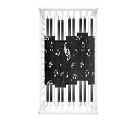 Morbuy Sábana Bajera Cuna Bebe, Impresión de Piano Sabanas Minicuna, Ábana Capazo Ajustable Transpirable Funda de Cuna Universal para Colchones Ovalados, Rectangulares (Piano,90x55cm)