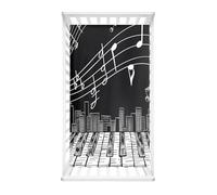 Morbuy Sábana Bajera Cuna Bebe, Impresión de Piano Sabanas Minicuna, Ábana Capazo Ajustable Transpirable Funda de Cuna Universal para Colchones Ovalados, Rectangulares (Negro,160x80cm)