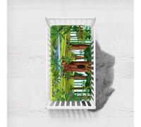 Morbuy Sábana Bajera Cuna Bebe, Impresión del Río Sabanas Minicuna, Ábana Capazo Ajustable Transpirable Funda de Cuna Universal para Colchones Ovalados, Rectangulares (árboles,75x33cm)