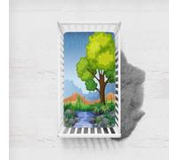 Morbuy Sábana Bajera Cuna Bebe, Impresión del Río Sabanas Minicuna, Ábana Capazo Ajustable Transpirable Funda de Cuna Universal para Colchones Ovalados, Rectangulares (lluvia,75x33cm)