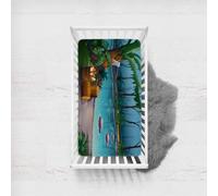 Morbuy Sábana Bajera Cuna Bebe, Impresión del Río Sabanas Minicuna, Ábana Capazo Ajustable Transpirable Funda de Cuna Universal para Colchones Ovalados, Rectangulares (lago,75x33cm)