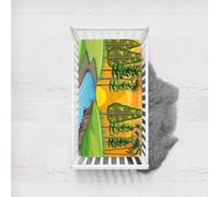 Morbuy Sábana Bajera Cuna Bebe, Impresión del Río Sabanas Minicuna, Ábana Capazo Ajustable Transpirable Funda de Cuna Universal para Colchones Ovalados, Rectangulares (Atardecer,65x95cm)