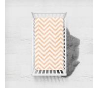 Morbuy Sábana Bajera Cuna Bebe,Impresión Ondulada Sabanas Minicuna,Ábana Capazo Ajustable Transpirable Funda de Cuna Universal para Colchones Ovalados,Rectangulares (Color Coral,75x33cm)