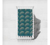 Morbuy Sábana Bajera Cuna Bebe, Impresión Textura Suave Sabanas Minicuna, Ábana Capazo Ajustable Transpirable Funda de Cuna Universal para Colchones Ovalados,Rectangulares (Verde,160x80cm)