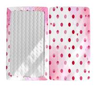 Morbuy Sábana Bajera Cuna Bebe Lunares Imprime Sabanas Minicuna, Ábana Capazo Transpirable Funda de Cuna Universal para Colchones Ovalados, Reloj de Arena y Rectangulares (Rojo,95x65cm)