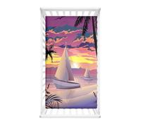 Morbuy Sábana Bajera Cuna Bebe Mar Sabanas Minicuna, Capazo Ajustable Funda de Cuna Universal para Colchones Ovalados, Reloj de Arena y Rectangulares (anochecer,80x40cm)