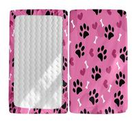 Morbuy Sábana Bajera Cuna Bebe Pata Imprime Sabanas Minicuna, Ábana Capazo Transpirable Funda de Cuna Universal para Colchones Ovalados, Reloj de Arena y Rectangulares (Rosa,85x51cm)