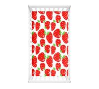 Morbuy Sábana Bajera Cuna Bebe, Patrón de Fresa Sabanas Minicuna, Ábana Capazo Ajustable Transpirable Funda de Cuna Universal para Colchones Ovalados, Rectangulares (Fresa,95x65cm)