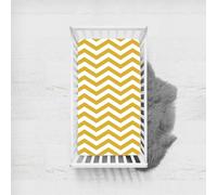 Morbuy Sábana Bajera Cuna Bebe, Patrón de Onda Sabanas Minicuna, Ábana Capazo Ajustable Transpirable Funda de Cuna Universal para Colchones Ovalados, Rectangulares (Cúrcuma,45x90cm)
