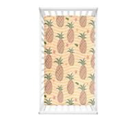 Morbuy Sábana Bajera Cuna Bebe Piña Sabanas Minicuna, Capazo Ajustable Funda de Cuna Universal para Colchones Ovalados, Reloj de Arena y Rectangulares (amarillo,120x60cm)