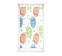 Morbuy Sábana Bajera Cuna Bebe Sabanas Minicuna, Huevo de Pascua Capazo Ajustable Funda de Cuna Universal para Colchones Ovalados, Reloj de Arena y Rectangulares (Huevos de colores,95x65cm)