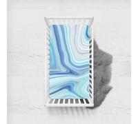 Morbuy Sábana Bajera Cuna Bebe, Sabanas Minicuna, Mármol Ábana Capazo Ajustable Transpirable Funda de Cuna Universal para Colchones Ovalados, Reloj de Arena y Rectangulares (Azul,120x60cm)