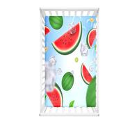 Morbuy Sábana Bajera Cuna Bebe Sandía Sabanas Minicuna, Capazo Ajustable Funda de Cuna Universal para Colchones Ovalados, Reloj de Arena y Rectangulares (azul,160x80cm)