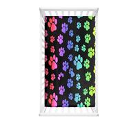 Morbuy Sábana Bajera Cuna Bebe, Serie de Huellas de Patas Sabanas Minicuna, Ábana Capazo Ajustable Transpirable Funda de Cuna Universal para Colchones Ovalados, Rectangulares (Multicolor,160x80cm)