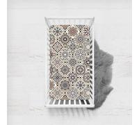 Morbuy Sábana Bajera Cuna Bebe, Tótem de Estilo étnico Sabanas Minicuna, Ábana Capazo Ajustable Transpirable Funda de Cuna Universal para Colchones Ovalados, Rectangulares (Gris,90x140cm)